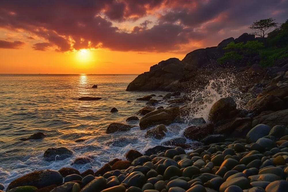 Những vi&ecirc;n đ&aacute; tr&ograve;n nhẵn l&agrave; background l&yacute; tưởng cho loạt ảnh check-in ấn tượng.